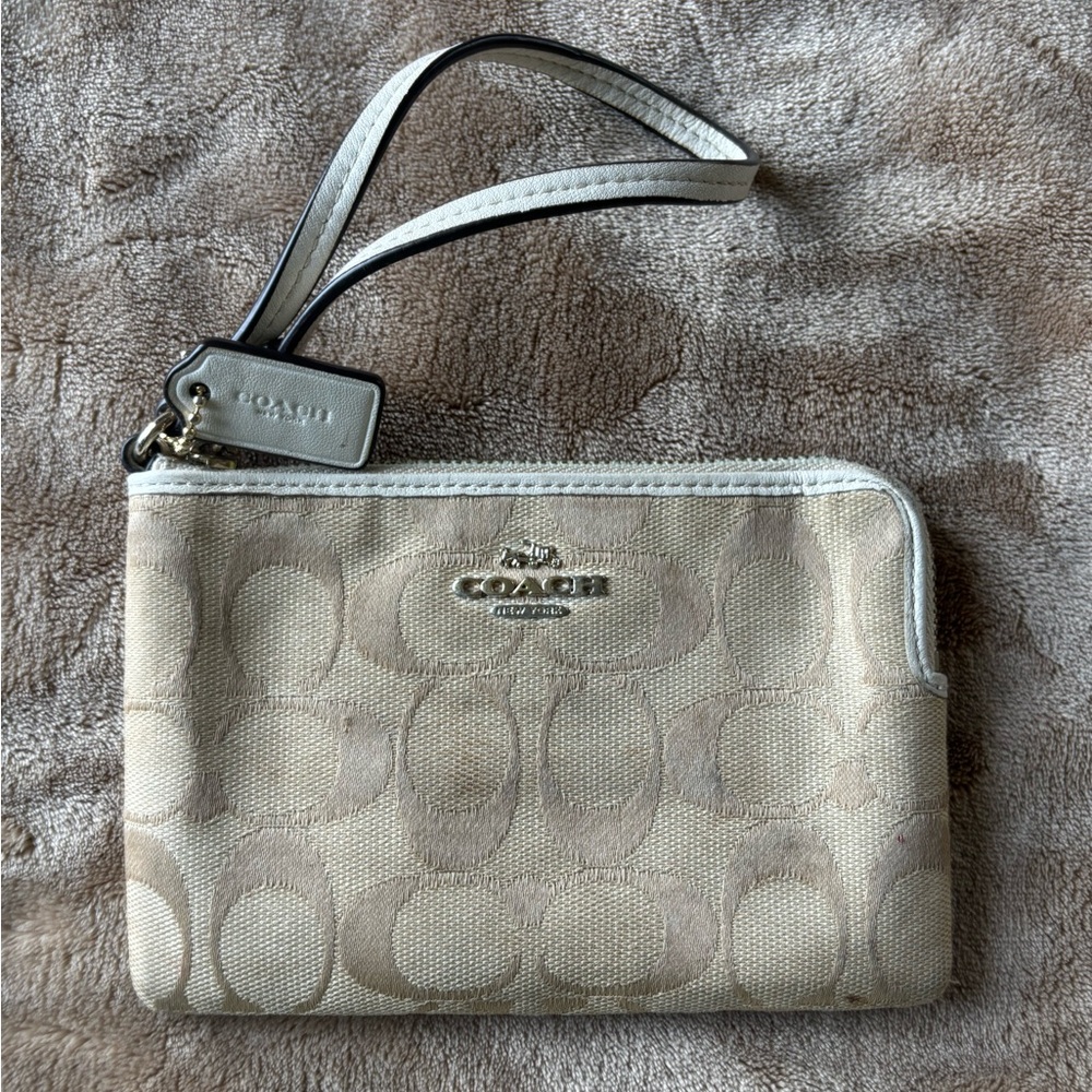 Coach Tan Signature Wristlet